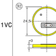 Power-Xtra CR2430/1VC (92) 2 Pin 3V Lithium  باتری لیتیومی دکمه ای - عمودی