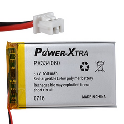 Power-Xtra PX334060 650 mAh Li-Po باتری لیتیوم پلیمر با کانکتور