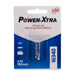 Power-Xtra 3.7V Li-ion 16340(RCR123A) 700 Mah 1BL باتری قابل شارژ لیتیوم یون