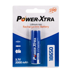 Power-Xtra 3.7V Li-ion 18650 2000 Mah Battery with Blister (Top Head)