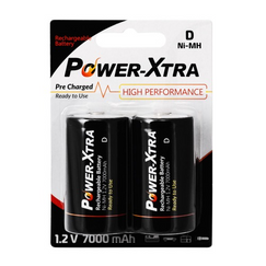 Power-Xtra 1.2V 7000 Mah D Size R2U Rechargeable Battery - with 2BL / BLISTER