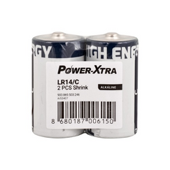 Power-Xtra LR14/C Size Alkaline Battery - with 2SH / SHRINK