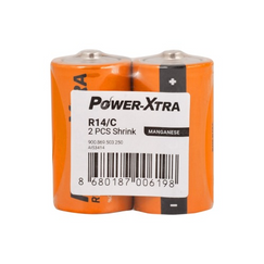 Power-Xtra R14/C Size Zinc Manganese Battery-with 2SH/SHRINK