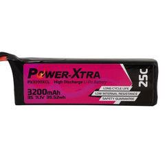 Power-Xtra PX3200XCL -3S1P - 11.1V 3200 mAh Li-Polymer Battery -25C