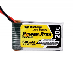 Power-Xtra PX600HP 3.7V 1S1P 600 mAh (20C) Li-Polymer Battery
