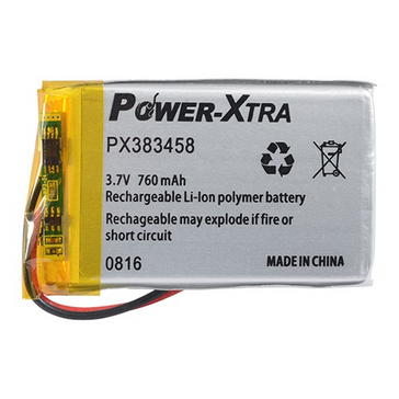 Power-Xtra PX383458 760 mAh Li-Po باتری لیتیوم پلیمر