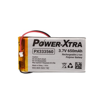 Power-Xtra PX333560 3.7V 650 mAh Li-Po باتری لیتیوم پلیمربا کانکتور