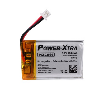 Power-Xtra PX502030 3.7V 250 mAh Li-Polymer Battery with Connector 1.5cm