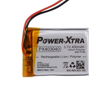 Power-Xtra PX403040 3.7V 400 mAh Li-Polymer Battery with PCM (1.5A)