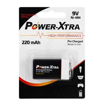 Power-Xtra 9V 220 Mah Ready to Use Rechargeable Battery