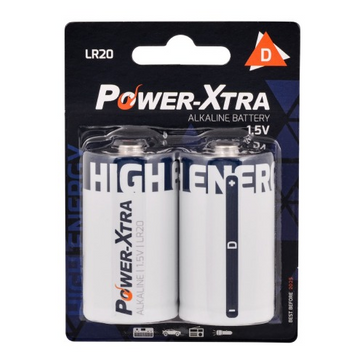 Power-Xtra LR20/D Size Alkaline Battery - with 2BL / BLISTER
