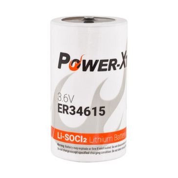 Power-Xtra 3.6V ER34615 D Size Li-SOCI2 Lithium Battery