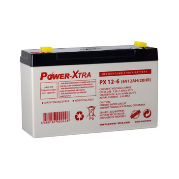 Power-Xtra 6V 12 Ah Sealed Lead Acid Battery