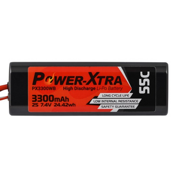 Power-Xtra PX3300WB 7.4V 2S1P 3300 mAh (55C) Li-Polymer Battery