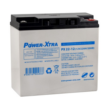Power-Xtra 12V 22 Ah Electric Bike Battery