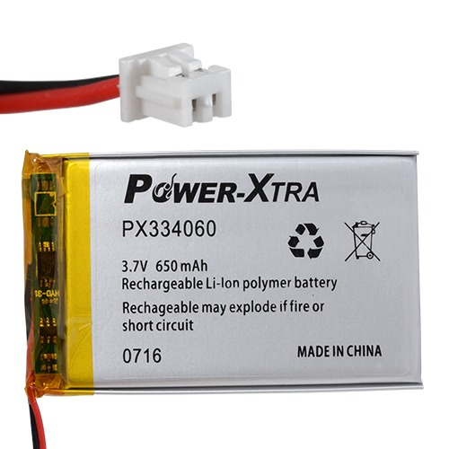 Power-Xtra PX334060 650 mAh Li-Polymer Battery with connector