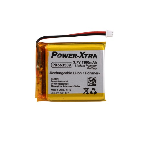 Power-Xtra PX663539 3.7V 1100 mAh Li-Polymer Battery with Conn./PCM (1.5A)