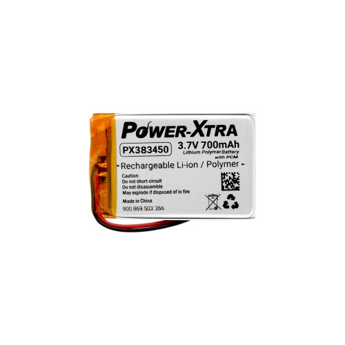 Power-Xtra PX383450 - 3.7V 700 mAh Li-Polymer Battery with PCM-1.5A