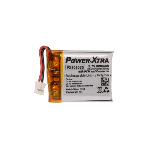 Power-Xtra PX803035 3.7V 800 mAh Li-Polymer Battery with Connector-2cm