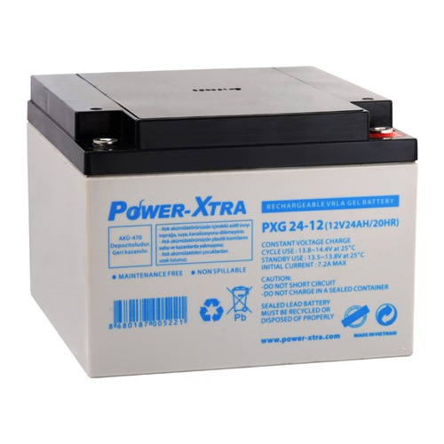 Power-Xtra 12V 24Ah باتری ژله ای - بدون نیاز به نگهداری